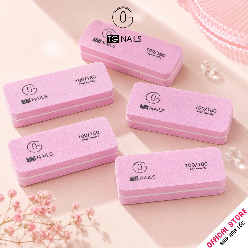 Combo 5 phao vuông TG độ nhám 100/180 chuyên mài mịn bề mặt móng