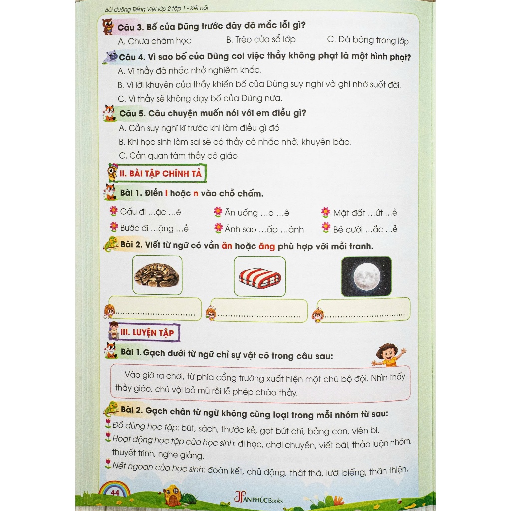 Sách -  H An Phúc Vở Bồi Dưỡng Tiếng Việt Lớp 2 tập 1 Bộ sách kết nối tri thức