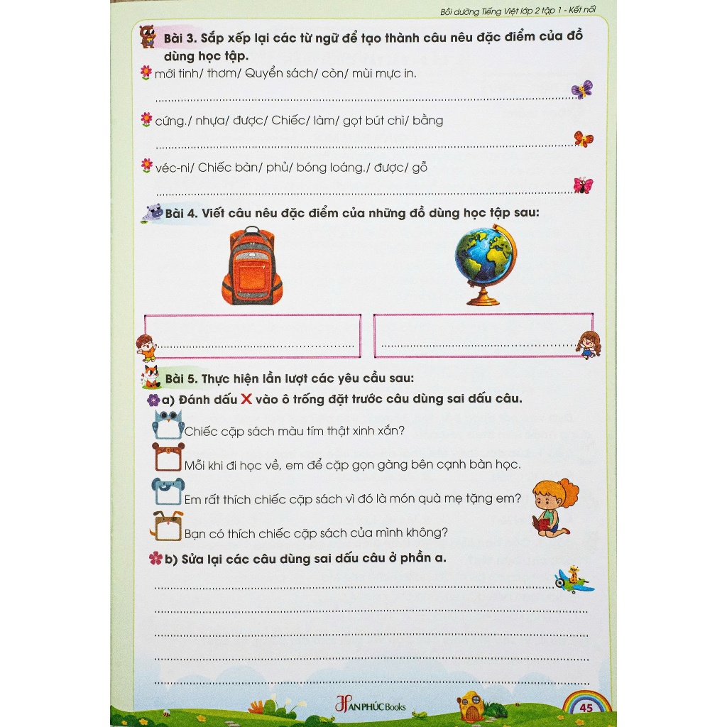 Sách -  H An Phúc Vở Bồi Dưỡng Tiếng Việt Lớp 2 tập 1 Bộ sách kết nối tri thức