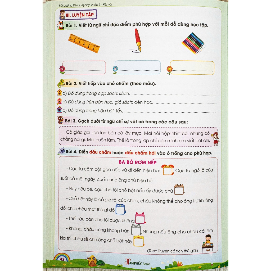 Sách -  H An Phúc Vở Bồi Dưỡng Tiếng Việt Lớp 2 tập 1 Bộ sách kết nối tri thức