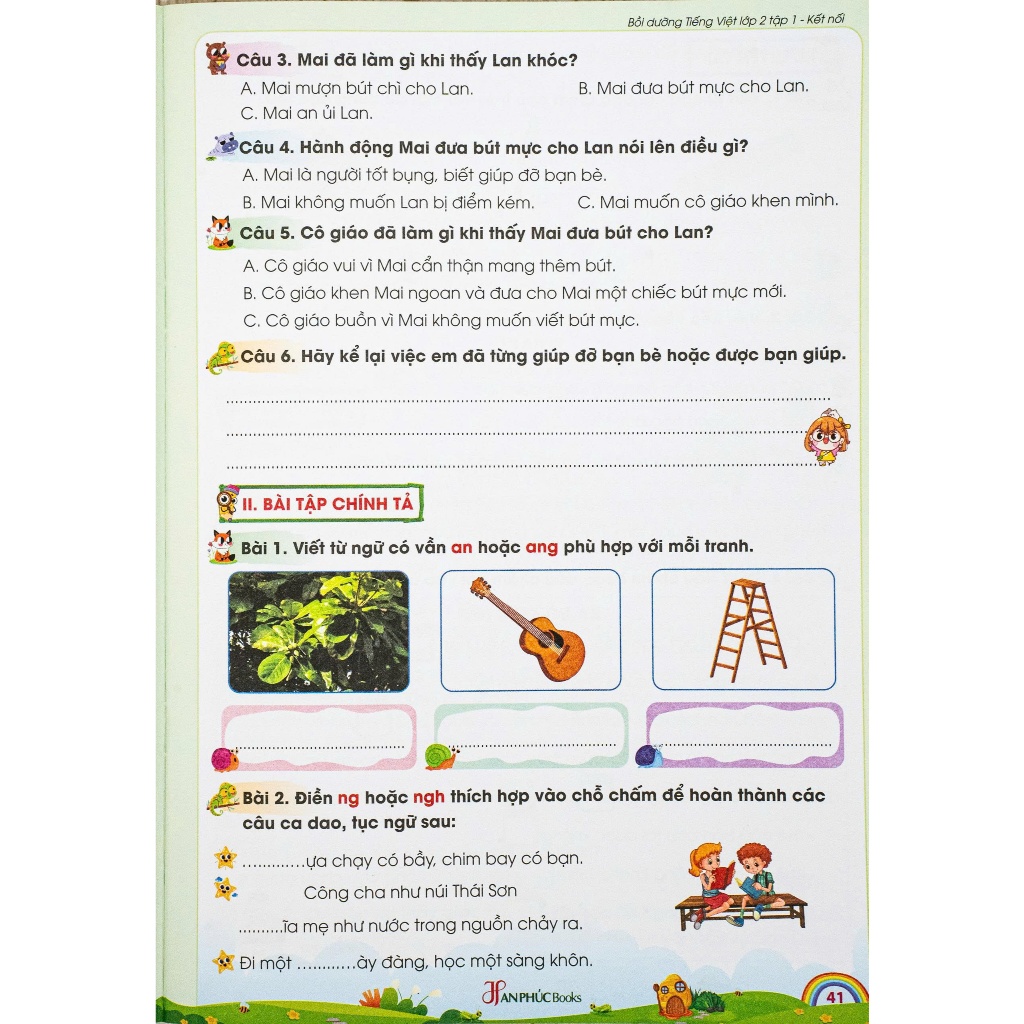 Sách -  H An Phúc Vở Bồi Dưỡng Tiếng Việt Lớp 2 tập 1 Bộ sách kết nối tri thức
