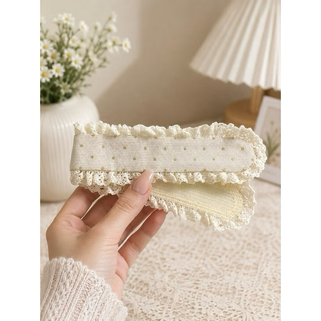Dán Mái Viền Ren Vintage | Miếng Dán Tóc Tone Nâu Siêu Xinh Kiểu Dáng Basic 🎀
