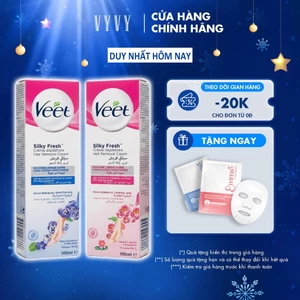 Kem Tẩy Lông Veet Silk & Fresh Cho Da Nhạy Cảm Loại Bỏ Lông Mịn Màng Tức Thì 100ml