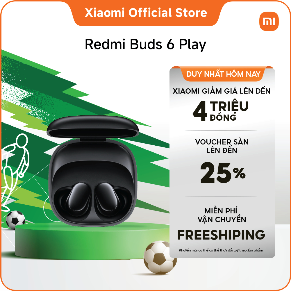 Tai nghe Bluetooth Redmi Buds 6 Play | Thời lượng pin lên tới 36 giờ | Củ loa động 10 mm mang đến âm thanh mạnh mẽ