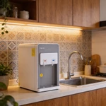 Máy lọc nước nóng lạnh để bàn Nhập Khẩu FUJIHOME 4 cấp lõi lọc, bình lọc nước 2- 3 vòi mini lạnh Block uống trực tiếp — ảnh 7