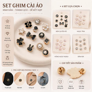 Khuy áo chống lộ ngực tinh tế phong cách ngọt ngào cho áo sơ mi váy đầm