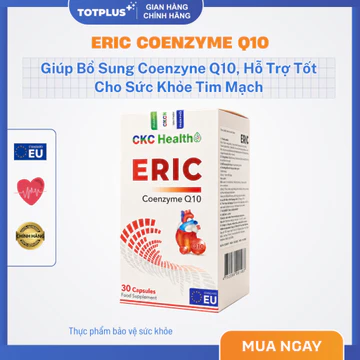 Eric Coenzyme Q10 - Bổ Sung Coenzyme Q10, Hỗ Trợ Tốt Cho Sức Khỏe Tim Mạch - Hộp 30 Viên