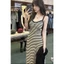 Váy Hai Dây Dệt Kim Sọc Ngang Ulzzang - Đầm Body Dáng Dài Co Giãn Phối Viền Đi Biển Dạo Phố Ombre Hot Girl