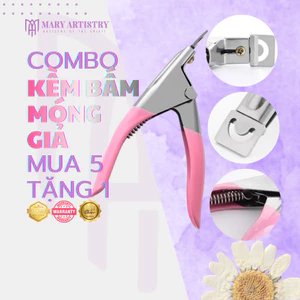 Kềm Bấm Móng Giả Mary Artistry Màu Hồng - Kìm Cắt Móng Giả Nail Chuyên Nghiệp