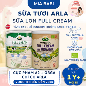 Sữa Tươi Dạng Bột Arla Full Cream Nội Địa Đan Mạch Lon 800g Cho Bé Từ 1T Bổ Sung Canxi, Chất Béo