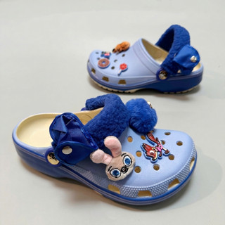Dép sục quai lông Zootopia 2 nam nữ, dép sục hoạt hình zootopia phi vụ động trời người lớn kèm jibbitz y hình