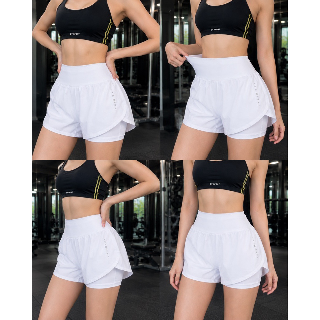 Quần tập gym erobic có lót bảo hộ chất thun lulu thiêu nhẹ êm đẹp