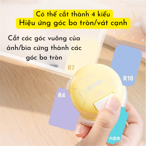 Dụng Cụ Bấm Bo Góc Card Kwtrio, Bấm Bo Góc Tròn, Bấm Bo Góc Plastic 4in1 R4 R7 R10, Vát Cạnh