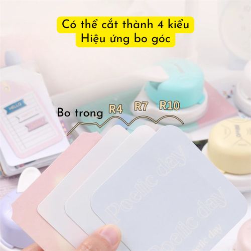 Dụng Cụ Bấm Bo Góc Card Kwtrio, Bấm Bo Góc Tròn, Bấm Bo Góc Plastic 4in1 R4 R7 R10, Vát Cạnh