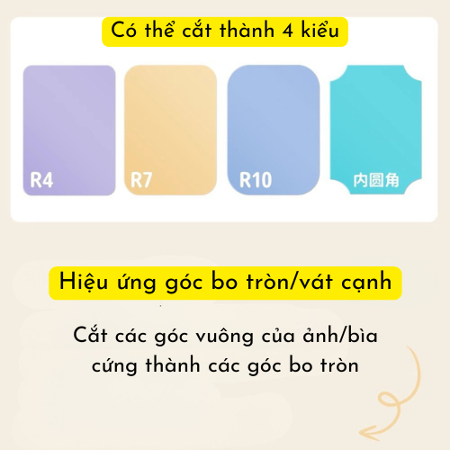 Dụng Cụ Bấm Bo Góc Card Kwtrio, Bấm Bo Góc Tròn, Bấm Bo Góc Plastic 4in1 R4 R7 R10, Vát Cạnh
