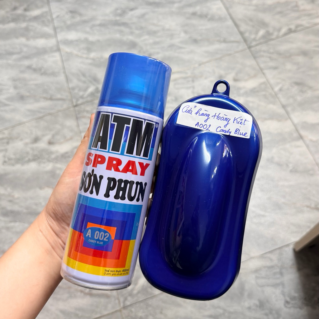 Sơn Xịt Xe Máy Màu Xanh Candy A002 (Candy Blue) Chai 400ml