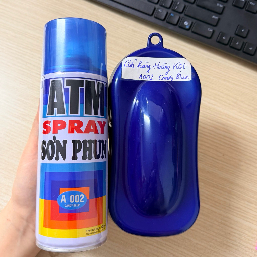 Sơn Xịt Xe Máy Màu Xanh Candy A002 (Candy Blue) Chai 400ml