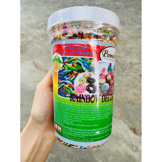 Cốm Hạt Dài Nhiều Màu Premier Win 500g, Cốm Đường Làm Bánh Donate, Trang Tri Bánh Kem
