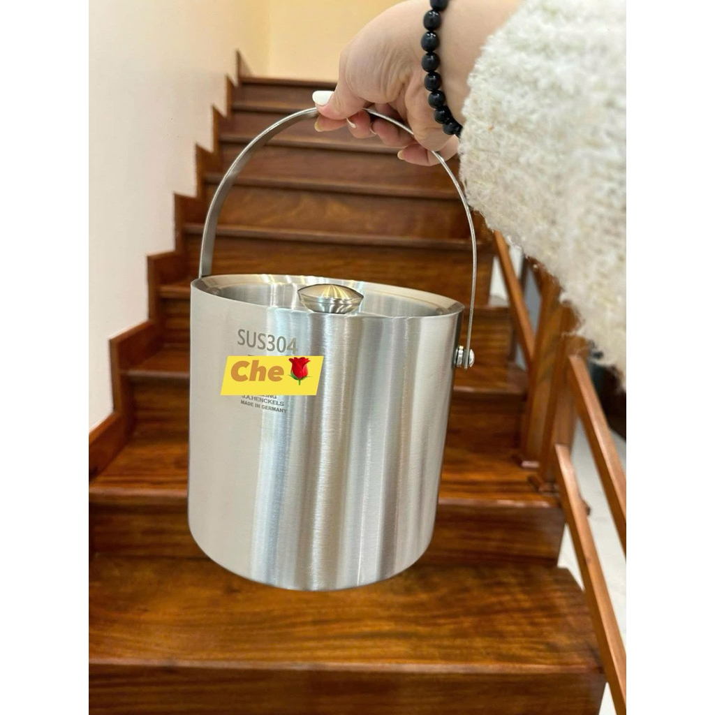 [ Germany ] Xô đựng đá 3L Đức - 2 lớp inox304 cách nhiệt