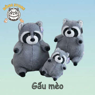 Gấu bông Gấu Mèo màu xám vô tri dễ thương mềm mại đáng yêu Thú nhồi bông cao cấp Quà tặng Gấu Bông Cute - Bông Store