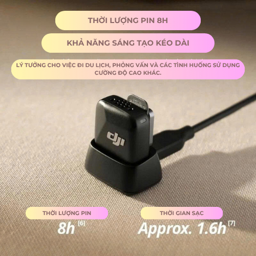 [NSHOP]DJI Mic Mini 1TX+1RX Làm Vlog Thu Âm Không Dây Cài Áo Nhỏ Gọn Khử Ồn 2 Cấp Độ,Camera HànhĐộng