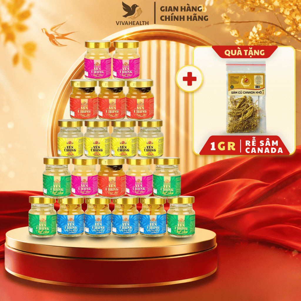 Combo 20 Hũ Yến Chưng Mix 5 Vị HEALWA 70ml - Có Dòng Đường Ăn Kiêng, Ngọt Thanh