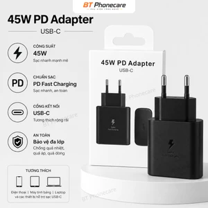 Củ Sạc 45W PD Fast Charging USB-C Kèm Cáp Type C Sạc Nhanh Ổn Định Cho Điện Thoại Và Tablet