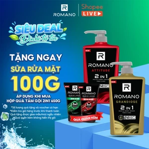 Tắm gội cho nam Romano 2in1 hương Nước hoa / Gen Z 650g / 610g / 900g chai - Live stream