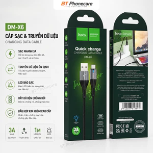Cáp Sạc HOCO DM-X6 Micro, iPhone, type C USB 3A Truyền Dữ Liệu Ổn Định Dây Bện Chống Rối Cao Cấp