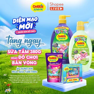 Chai Sữa Tắm Gội thành phần thiên nhiên Sạch Dịu Nhẹ & ẩm mịn Cho Bé Carrie Junior 700g