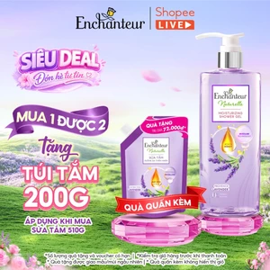 Enchanteur Naturelle - Dưỡng da thiên nhiên : Sữa tắm hương hoa 510g / Tẩy tế bào chết da 250g - LIVE