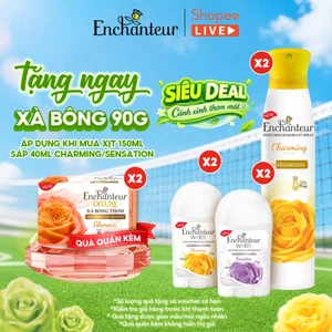 Combo 2 Xịt / Sáp khử mùi Enchanteur Charming/ Sensation/ Delightful/ Romantic 150ml - 40g / chai - Live