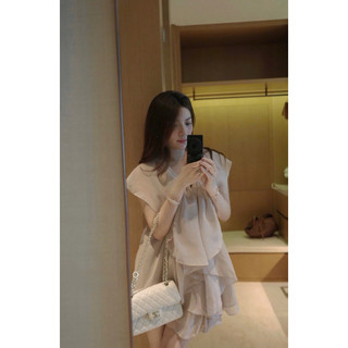 •𝙆𝙞𝙣𝙜𝙨𝙝𝙤𝙥𝙗𝙚𝙖𝙪𝙩𝙮•Váy Tơ Nơ Ngực Nâu Nhạt L1