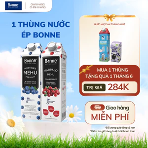 1 Thùng Nước Ép Bonne Phần Lan 12 Hộp x 1L - Nam Việt Quất - Việt Quất