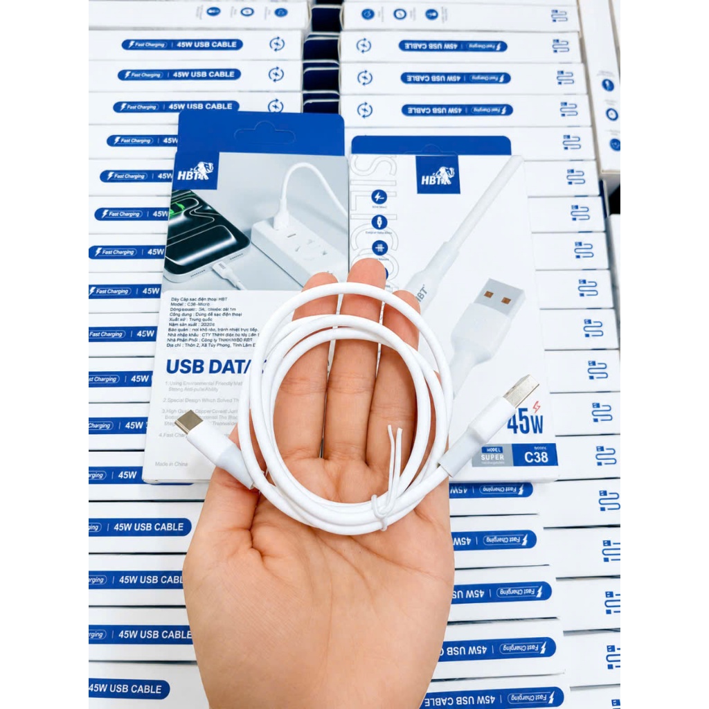 Cáp SILICON Sạc Nhanh HBT C38 Với 2 Phiên Bản Đầu Micro và Đầu Type C Hỗ Trợ Truyền Dữ Liệu Ổn Định