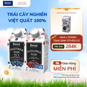 1 Thùng Trái Cây Nghiền Bonne Việt Quất & Nam Việt Quất Rừng Phần Lan 100% Tự Nhiên 6 Hộp x 0,5L