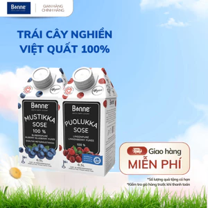 Trái Cây Nghiền Bonne Việt Quất & Nam Việt Quất Rừng Phần Lan 100% Tự Nhiên 1 Hộp x 0,5L
