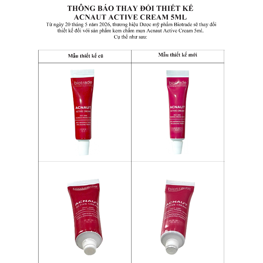 Combo Kem Chấm Mụn Biotrade Acnaut Cream + Lotion cho da mụn viêm giảm mụn ngừa thâm - Skin Studio
