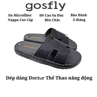 [Mới - Hàng Kĩ] Dép Nam Quai Chữ H GOSFLY Đế Cao Su  Cải Tiến Siêu Nhẹ - Dép Doctor Nam Quai Da Microfiber Nappa Cao Cấp