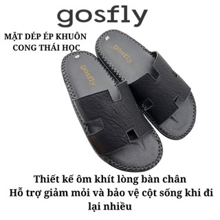 [Mới - Hàng Kĩ] Dép Nam Quai Chữ H GOSFLY Đế Cao Su  Cải Tiến Siêu Nhẹ - Dép Doctor Nam Quai Da Microfiber Nappa Cao Cấp