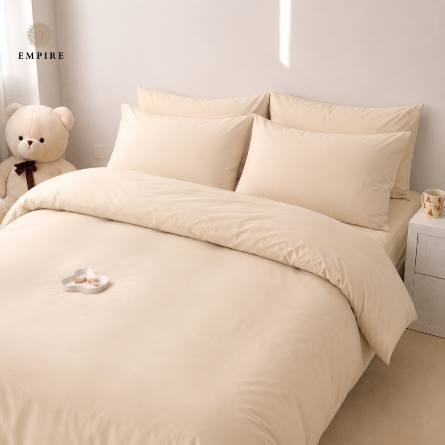 Bộ chăn ga gối đệm set 5 món cotton 100% cao cấp chăn chần bông mềm mịn thoáng mát thấm hút mồ hôi