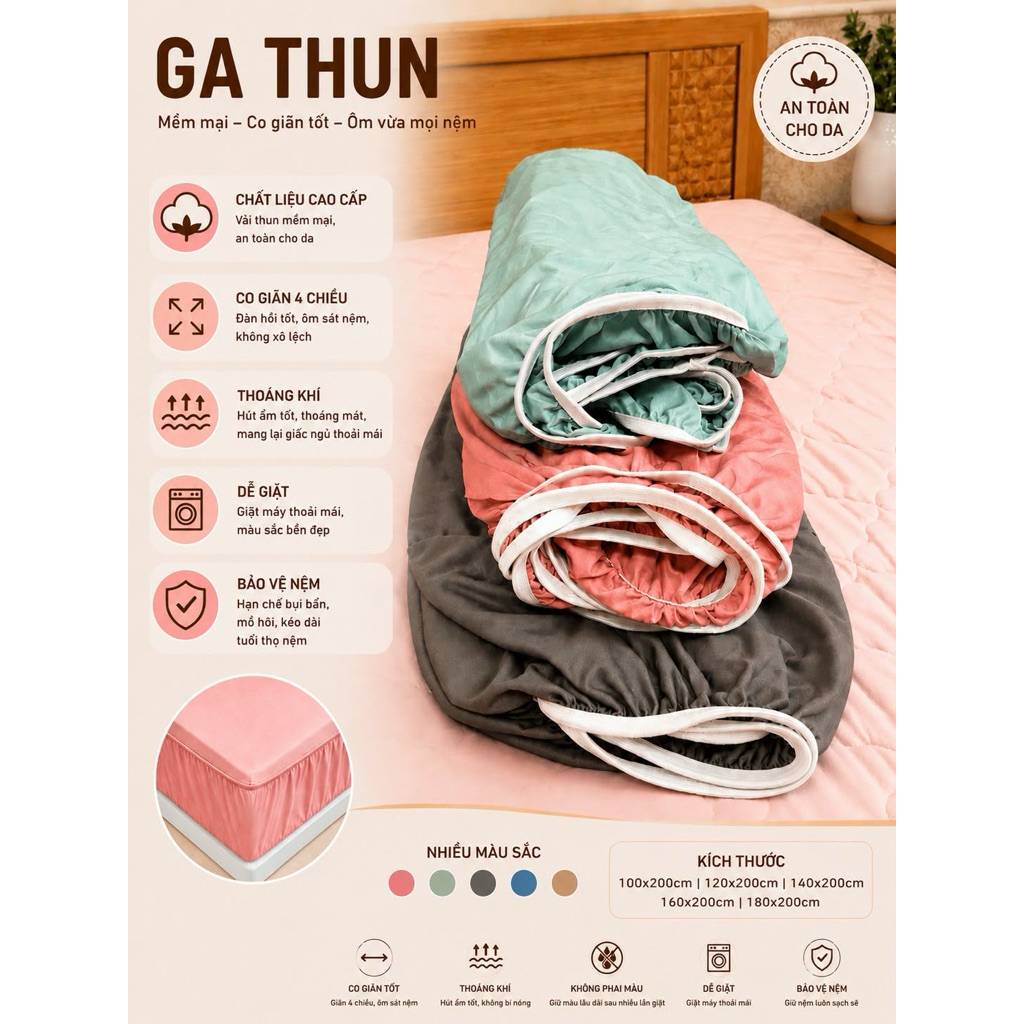Ga lẻ Hàn Quốc Aniva Home, mềm mại, thoáng mát, sang trọng