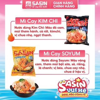 [KOL] Mì Cay Sasin Combo 5 gói mì + 5 gói ớt độ (Chọn vị)