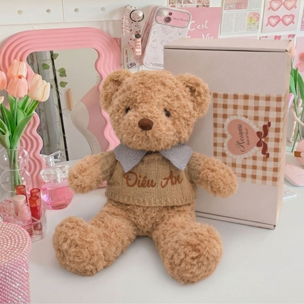 Set Quà Tặng Gấu Bông Teddy 30CM Thêu Tên Theo Yêu Cầu – Kèm Thiệp Và Hộp Quà Cao Cấp – Quà Tặng Ý Nghĩa