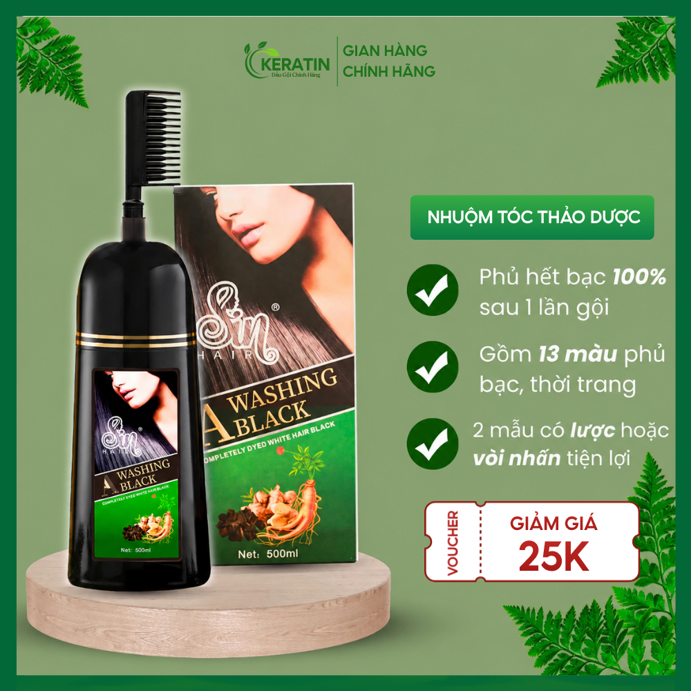 Dầu gội phủ bạc SIN HAIR Nhật Bản chính hãng 500ml thành phần thảo dược tự nhiên giúp phủ bạc hiệu quả tại nhà