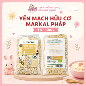 Yến Mạch Hữu Cơ Cán Mỏng Vỡ Markal 500g. Cho Bé Ăn Dặm, Người Tiểu Đường, Eatclean