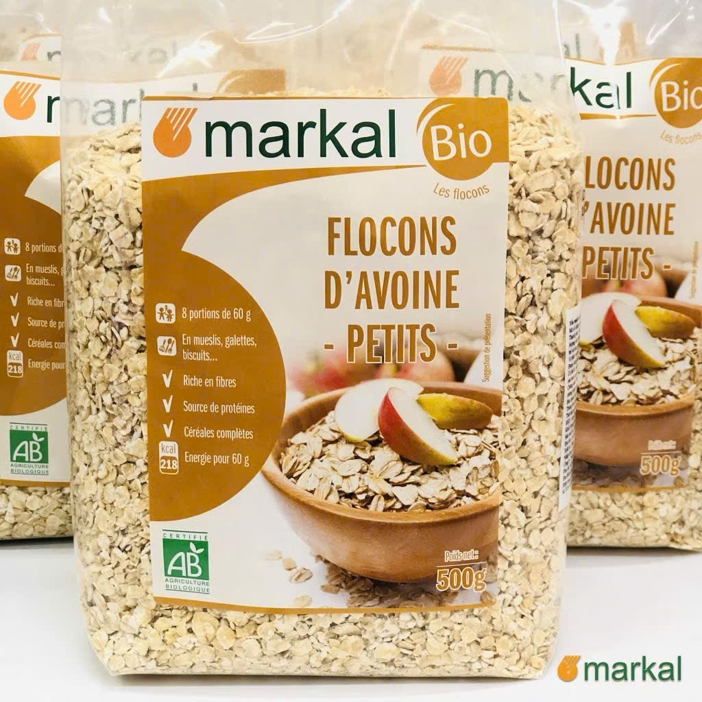Yến Mạch Hữu Cơ Cán Mỏng Vỡ Markal 500g. Cho Bé Ăn Dặm, Người Tiểu Đường, Eatclean