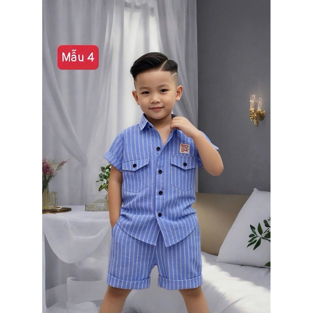 set sơmi thiết kế cao cấp lenin không nhăn 10kg-54kg