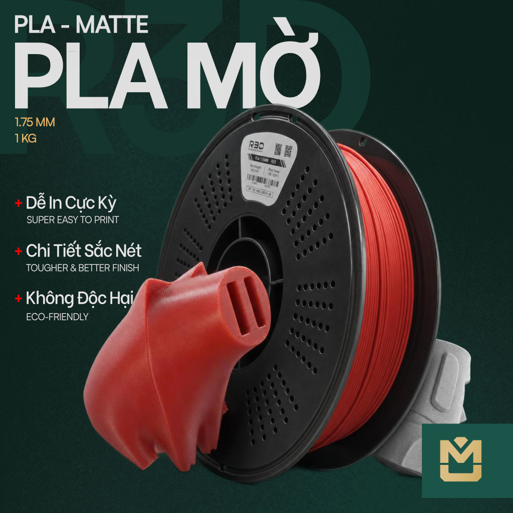 R3D Matte PLA 1.75mm - Bề Mặt Matte Sang Trọng, Dễ In, Độ Chính Xác Cao