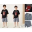 Bộ Cộc Tay Bé Trai Kim Sa Cotton Phối Quần Kaki Size 4-12 Thời Trang Năng Động A2